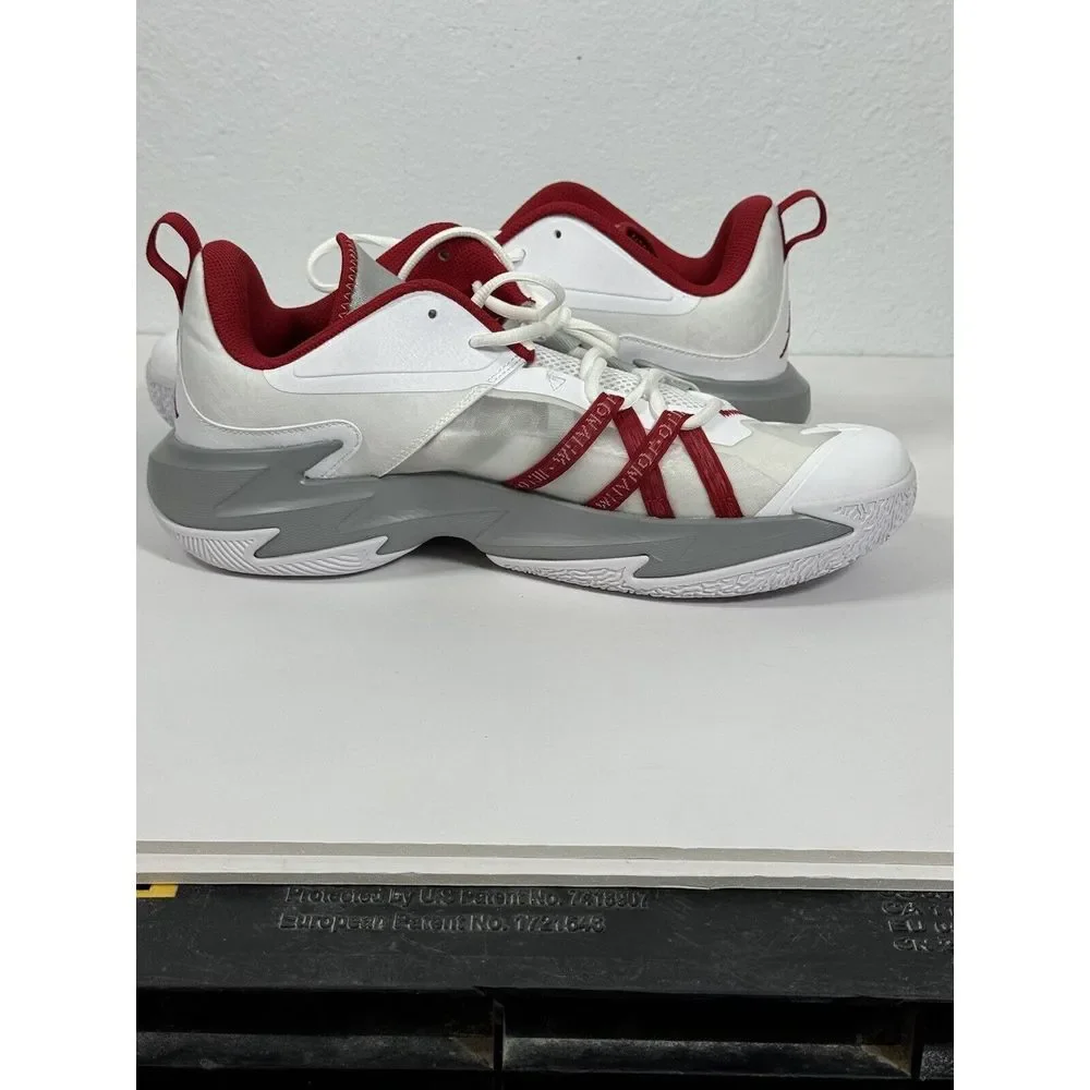 AIR JORDAN MEN SHOES, ONE TAKE 3, COLOR WHITE/GYM RED-LT SMOKE GREY, SIZE 12‎
